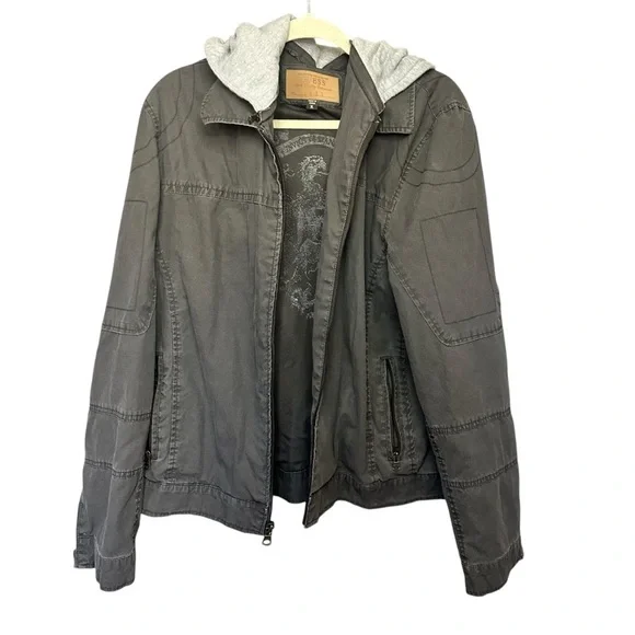 Guess Men’s Jacket with Detachable Hoodie Size XL - Picture 2 of 14